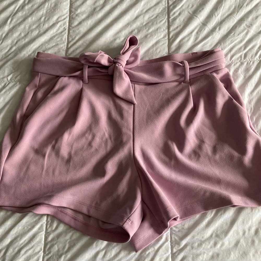 Mauve high waist shirts with tie